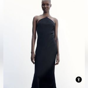 Women Zara dress BEADED HALTER DRESS